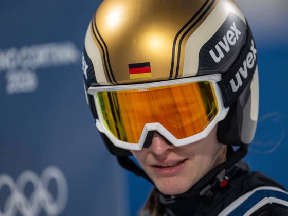 OLYMPICS - Winter Olympic Games, Olympische Spiele, Olympia, OS Milano Cortina 2026 VAL DI FIEMME,ITALY,10.FEB.26 - OLYMPICS, Ski jumping, Skispringen, Ski, nordisch - Winter Olympic Games Milano Cortina 2026, normal hill, mixed team. Image shows Selina Freitag (GER).  GEPAxpictures xOliverxLerch
