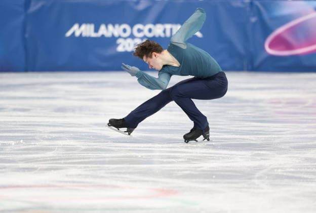Winter Olympics - Men s Single Skating - Short Program Kyrylo Marsak of Team Ukraine competes in Men s Single Skating - Short Program on day four of the Milano Cortina 2026 Winter Olympic Games, Olympische Spiele, Olympia, OS at Milano Ice Skating Arena on February 10, 2026 in Milan, Italy. Photo by Alexis Jumeau ABACAPRESS.COM Milan Italy  Copyright: xJumeauxAlexis ABACAx