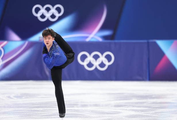 Winter Olympics - Men s Single Skating - Short Program Hyungyeom Kim of Team Republic of Korea competes in Men s Single Skating - Short Program on day four of the Milano Cortina 2026 Winter Olympic Games, Olympische Spiele, Olympia, OS at Milano Ice Skating Arena on February 10, 2026 in Milan, Italy. Photo by Alexis Jumeau ABACAPRESS.COM Milan Italy  Copyright: xJumeauxAlexis ABACAx