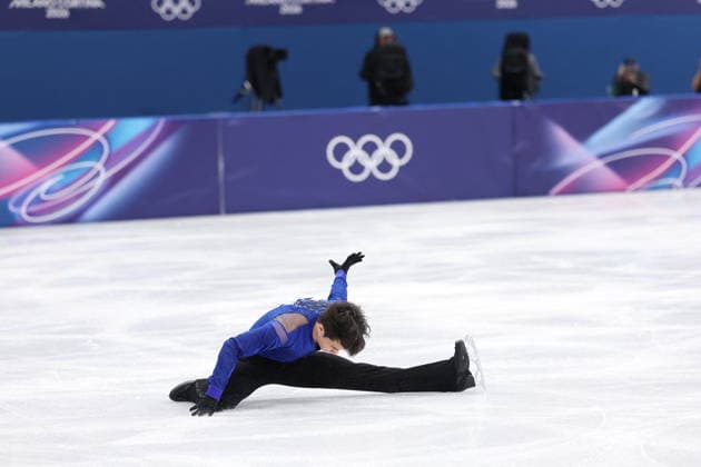 Winter Olympics - Men s Single Skating - Short Program Hyungyeom Kim of Team Republic of Korea competes in Men s Single Skating - Short Program on day four of the Milano Cortina 2026 Winter Olympic Games, Olympische Spiele, Olympia, OS at Milano Ice Skating Arena on February 10, 2026 in Milan, Italy. Photo by Alexis Jumeau ABACAPRESS.COM Milan Italy  Copyright: xJumeauxAlexis ABACAx