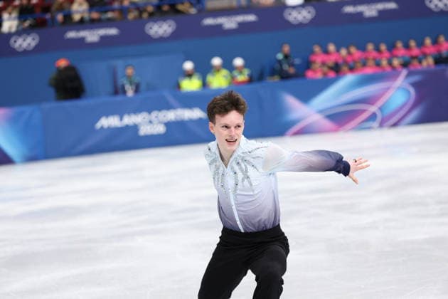 Winter Olympics - Men s Single Skating - Short Program Fedirs Kuliss of Team Latvia competes in Men s Single Skating - Short Program on day four of the Milano Cortina 2026 Winter Olympic Games, Olympische Spiele, Olympia, OS at Milano Ice Skating Arena on February 10, 2026 in Milan, Italy. Photo by Alexis Jumeau ABACAPRESS.COM Milan Italy  Copyright: xJumeauxAlexis ABACAx