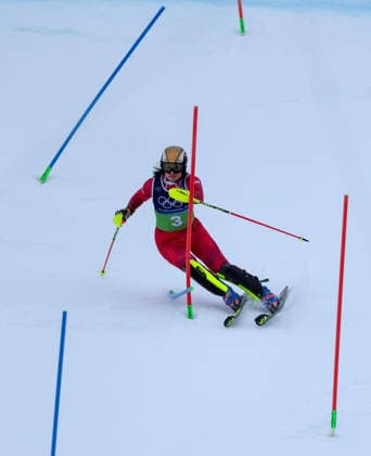 (260210) -- CORTINA D AMPEZZO, Feb. 10, 2026 -- Katharina Huber of Austria competes during the slalom of the alpine skiing women s team combined at the Milan-Cortina 2026 Olympic Winter games, Winterspiele,Spiele, Summer games in Cortina, Italy, Feb. 10, 2026. ) (MICO2026)ITALY-CORTINA D AMPEZZO-OLYMPIC WINTER GAMES-ALPINE SKIING-WOMEN S TEAM COMBINED FeixMaohua 