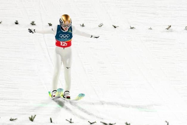 OLYMPICS - Winter Olympic Games, Olympische Spiele, Olympia, OS Milano Cortina 2026 PREDAZZO,ITALY,10.FEB.26 - OLYMPICS, Ski jumping, Skispringen, Ski, nordisch - Winter Olympic Games Milano Cortina 2026, normal hill, mixed team. Image shows Nozomi Maruyama (JPN).  GEPAxpictures xMatthiasxTrinkl