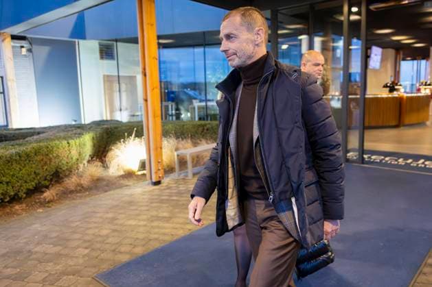 Arrival Aleksander Ceferin ZAVENTEM, BELGIUM - FEBRUARY 10 : Pascale Van Damme, President of the Belgium Football Federation greets Aleksander Ceferin, President of UEFA on his arrival in Brussels pictured on February 10, 2026 in Zaventem, Belgium, 10-02-26 Zaventem Belgium  Copyright: xXpix