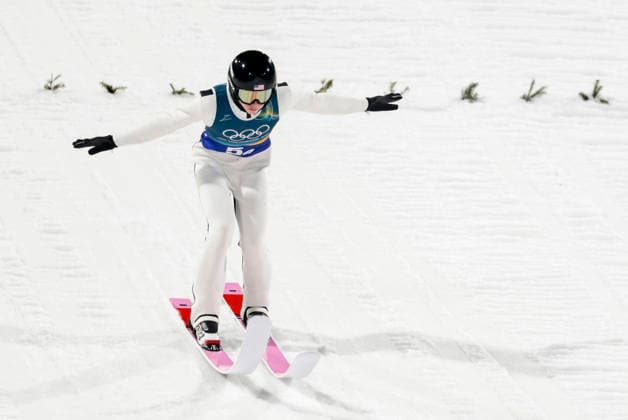 OLYMPICS - Winter Olympic Games, Olympische Spiele, Olympia, OS Milano Cortina 2026 PREDAZZO,ITALY,10.FEB.26 - OLYMPICS, Ski jumping, Skispringen, Ski, nordisch - Winter Olympic Games Milano Cortina 2026, normal hill, mixed team. Image shows Tate Frantz (USA).  GEPAxpictures xMatthiasxTrinkl