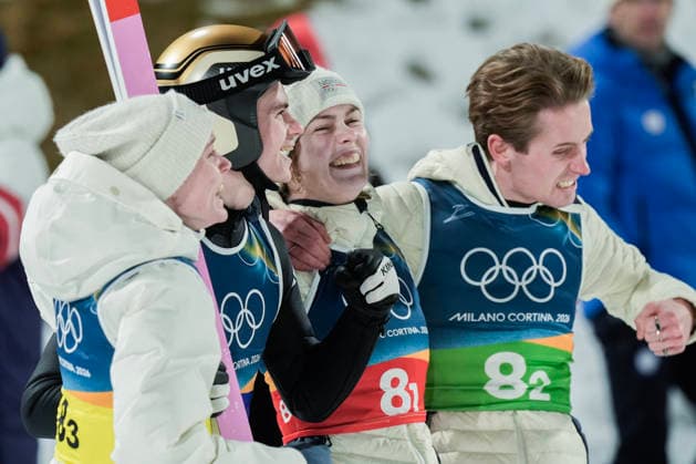 Winter Olympics in Milan Cortina 2026 Val di Fiemme, Italy 20260210. Mixed team competition in Ski jumping, Skispringen, Ski, nordisch in Predazzo during the Winter Olympics in Milano Cortina 2026. Photo: Terje Pedersen NTB Val di Fiemme Italy EDITORIAL USE ONLY. RESTRICTED USE FOR BETTING COMPANIES Ref:_SPOjyD3nZUU_bk.jpg *** Winter Olympics in Milan Cortina 2026 Val di Fiemme, Italy 20260210 Mixed team competition in ski jumping in Predazzo during the Winter Olympics in Milan Cortina 2026 Photo Terje Pedersen NTB Val di Fiemme Italy EDITORIAL USE ONLY RESTRICTED USE FOR BETTING COMPANIES  Copyright: xTerjexPedersenx xNTBx