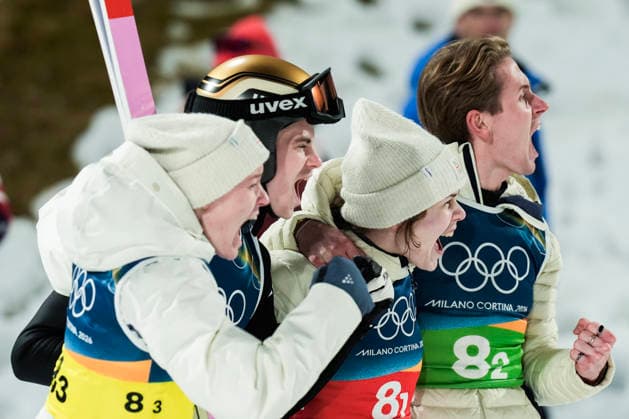Vinter-OL i Milano Cortina 2026 Val di Fiemme, Italy 20260210. Mixed team competition in Ski jumping, Skispringen, Ski, nordisch in Predazzo during the Winter Olympics in Milano Cortina 2026. Photo: Terje Pedersen NTB Val di Fiemme Italia EDITORIAL USE ONLY. RESTRICTED USE FOR BETTING COMPANIES Ref:_SPOro1HVSReOyE.jpg *** Winter Olympics in Milano Cortina 2026 Val di Fiemme, Italy 20260210 Mixed team competition in ski jumping in Predazzo during the Winter Olympics in Milano Cortina 2026 Photo Terje Pedersen NTB Val di Fiemme Italia EDITORIAL USE ONLY RESTRICTED USE FOR BETTING COMPANIES  Copyright: xTerjexPedersenx xNTBx