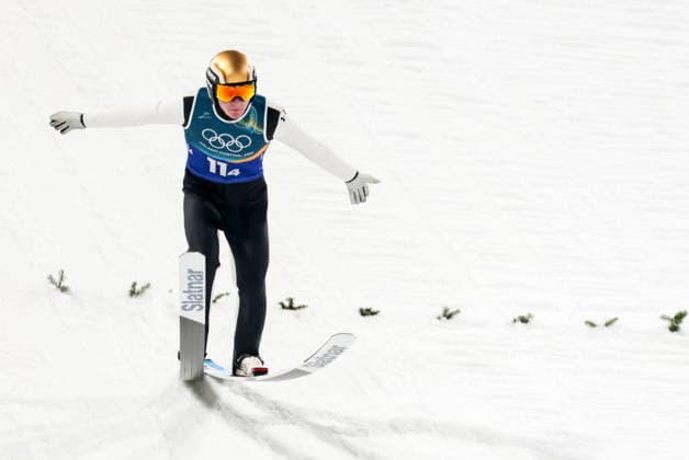 OLYMPICS - Winter Olympic Games, Olympische Spiele, Olympia, OS Milano Cortina 2026 PREDAZZO,ITALY,10.FEB.26 - OLYMPICS, Ski jumping, Skispringen, Ski, nordisch - Winter Olympic Games Milano Cortina 2026, normal hill, mixed team. Image shows Domen Prevc (SLO).  GEPAxpictures xMatthiasxTrinkl