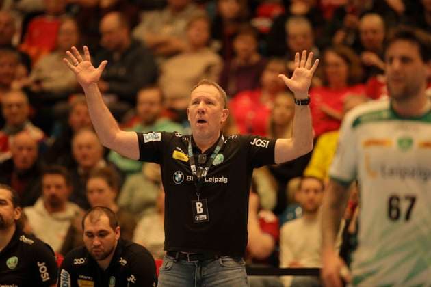 Foto : Aufregung bei Trainer Frank Carstens (Leipzig) Handball Herren 1. Bundesliga am Di. 10.02.2026 HSV Handball - SC DHFK Leipzig