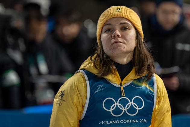 OLYMPICS - Winter Olympic Games, Olympische Spiele, Olympia, OS Milano Cortina 2026 VAL DI FIEMME,ITALY,10.FEB.26 - OLYMPICS, Ski jumping, Skispringen, Ski, nordisch - Winter Olympic Games Milano Cortina 2026, normal hill, mixed team. Image shows the disappointment of Agnes Reisch (GER).  GEPAxpictures xOliverxLerch
