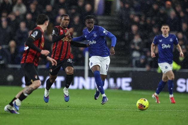Premier League Everton v Bournemouth Tyrique George of Everton passes the ball during the Premier League match Everton vs Bournemouth at Hill Dickinson Stadium, Liverpool, United Kingdom on 10 February 2026 (Photo by Alfie Cosgrove News Images) Liverpool Hill Dickinson Stadium Merseyside United Kingdom Copyright: xAlfiexCosgrove NewsxImagesx