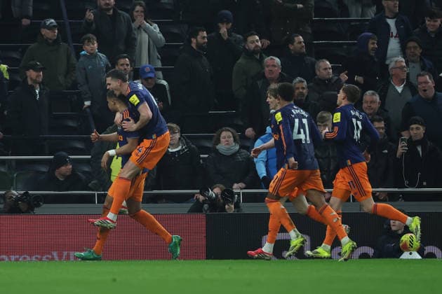 Tottenham Hotspur v Newcastle United, Premier League GOAL CELEBRATION Newcastle United Defender Malick Thiaw (12) makes it 0-1 during the Premier League match between Tottenham Hotspur and Newcastle United at Tottenham Hotspur Stadium, London, UK on 10 February 2026. London Tottenham Hotspur Stadium London UK Editorial use only DataCo restrictions apply See www.football-dataco.com , Copyright: xChrisxFoxwellx PSI-23717-0023