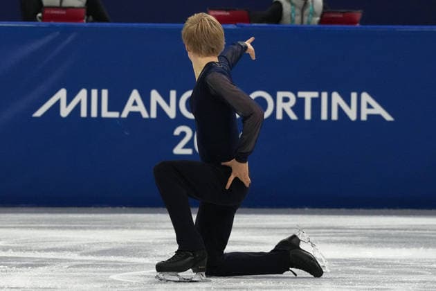 Italy s Daniel Grassl competes during the Figure skating, Eiskunstlauf Men Single Skating Short Program at the Milano Cortina 2026 Winter Olympics, in Milan (Italy) February 10, 2026 (Photo Claudio Furlan LaPresse)  Copyright: xClaudioxFurlan LaPressex