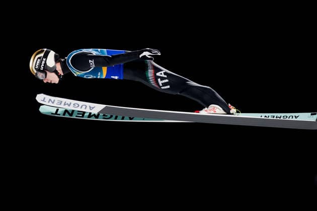 OLYMPICS - Winter Olympic Games, Olympische Spiele, Olympia, OS Milano Cortina 2026 PREDAZZO,ITALY,10.FEB.26 - OLYMPICS, Ski jumping, Skispringen, Ski, nordisch - Winter Olympic Games Milano Cortina 2026, normal hill, mixed team. Image shows Giovanni Bresadola (ITA).  GEPAxpictures xMatthiasxTrinkl