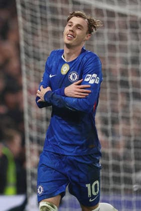 London, England, 10th February 2026. Cole Palmer of Chelsea celebrates scoring their second goal during the Chelsea vs Leeds United Premier League match at Stamford Bridge, London. Picture credit should read: Paul Terry Sportimage EDITORIAL USE ONLY. No use with unauthorised audio, video, data, fixture lists, club league logos or live services. Online in-match use limited to 120 images, no video emulation. No use in betting, games or single club league player publications. SPI_039_PT_Chelsea_v_Leeds_United SPI-4517-0039