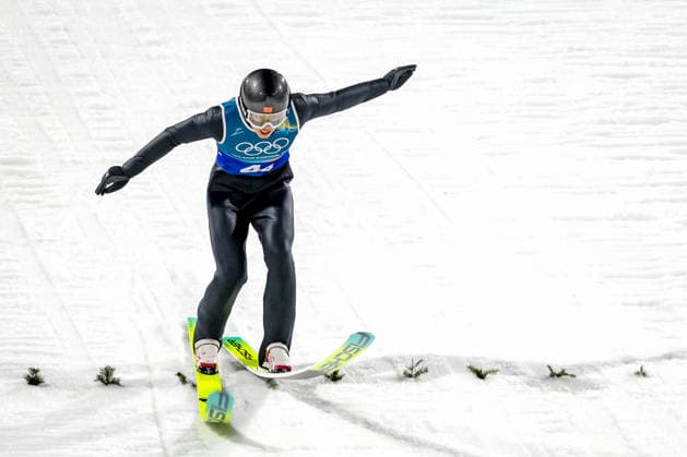 OLYMPICS - Winter Olympic Games, Olympische Spiele, Olympia, OS Milano Cortina 2026 PREDAZZO,ITALY,10.FEB.26 - OLYMPICS, Ski jumping, Skispringen, Ski, nordisch - Winter Olympic Games Milano Cortina 2026, normal hill, mixed team. Image shows Jiawen Zhao (CHN).  GEPAxpictures xMatthiasxTrinkl