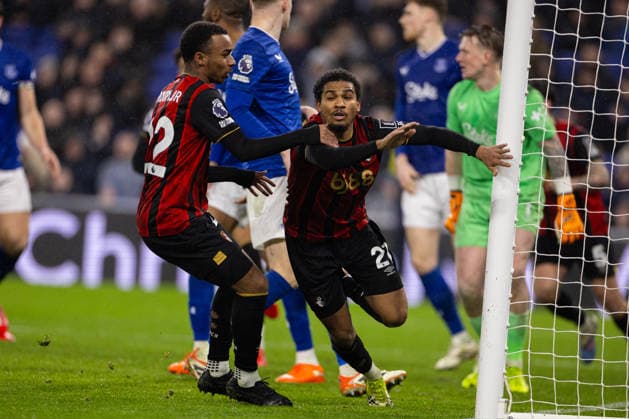 Football - FA Premier League - Everton FC v Bournemouth AFC LIVERPOOL, ENGLAND - Tuesday, February 10, 2026: Bournemouth s Amine Adli celebrates after scoring his side s second goal during the FA Premier League match between Everton FC and Bournemouth AFC at Bramley-Moore Dock. (Photo by David Rawcliffe Propaganda) LIVERPOOL Bramley-Moore Dock MERSEYSIDE ENGLAND  Copyright: xDavidxRawcliffex P2026-02-10-Everton_Bournemouth-42