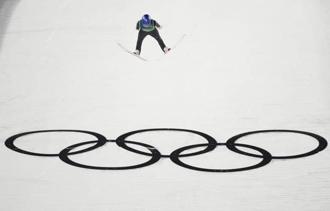 (260210) -- PREDAZZO, Feb. 10, 2026 -- Kobayashi Ryoyu of Japan competes during the Ski jumping, Skispringen, Ski, nordisch mixed team final round match at the Milan-Cortina 2026 Olympic Winter games, Winterspiele,Spiele, Summer games in Predazzo, Italy, Feb. 10, 2026. ) (MICO2026)ITALY-PREDAZZO-OLYMPIC WINTER GAMES-SKI JUMPING-MIXED TEAM HuangxWei 
