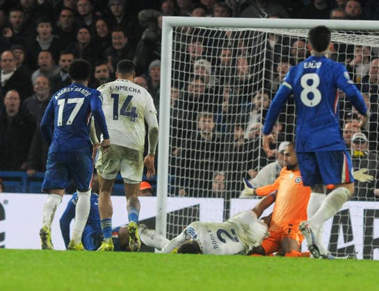 Football - 2025 2026 Premier League - Chelsea vs Leeds United - Stamford Bridge - Tuesday 10th February 2026 Noah Okafor of Leeds - scorer of their second goal 