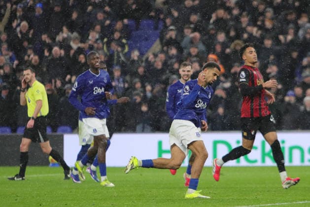 Everton v Bournemouth, Premier League Iliman Ndiaye of Everton celebrates scoring their first goal from the penalty spot during the Premier League match between Everton and Bournemouth at Hill Dickinson Stadium, Liverpool, UK on 10 February 2026. Liverpool Hill Dickinson Stadium Merseyside UK Editorial use only DataCo restrictions apply See www.football-dataco.com , Copyright: xAlunxRobertsx PSI-23724-0043