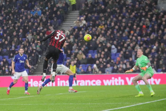 Everton v Bournemouth, Premier League Rayan of AFC Bournemouth scores their first goal during the Premier League match between Everton and Bournemouth at Hill Dickinson Stadium, Liverpool, UK on 10 February 2026. Liverpool Hill Dickinson Stadium Merseyside UK Editorial use only DataCo restrictions apply See www.football-dataco.com , Copyright: xAlunxRobertsx PSI-23724-0049