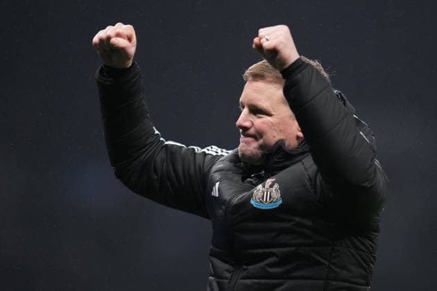 Premier League Tottenham Hotspur v Newcastle Untied Eddie Howe, head coach of Newcastle United Celebrates win during the Premier League match Tottenham Hotspur vs Newcastle Untied at Tottenham Hotspur Stadium, London, United Kingdom on 10 February 2026 (Photo by Harvey Murphy News Images) Copyright: xHarveyxMurphy NewsxImagesx