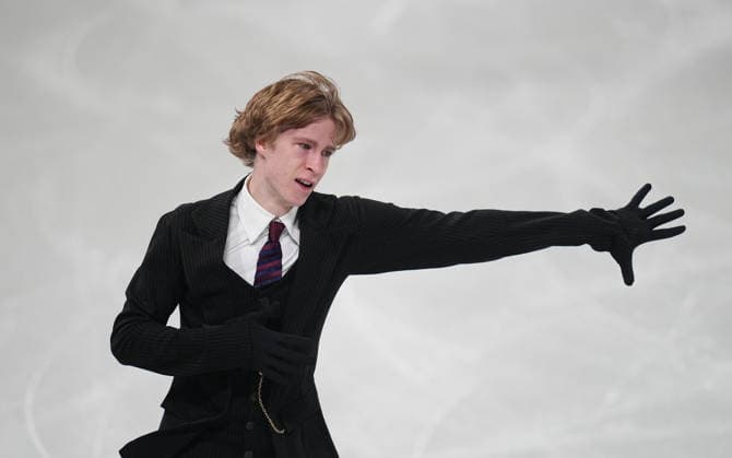 Stephen Gogolev (Canada) competes during the Figure skating, Eiskunstlauf Men Single Skating Short Programme Final Figure Skating competition on Day 4 of the Milano Cortina 2026 Winter Olympic Games, Olympische Spiele, Olympia, OS at Milano Ice Skating Arena on February 10, 2026 in Milan, Italy. Thor Wegner DeFodi Images (Photo by DeFodi Images) - *** Stephen Gogolev Canada competes during the Figure Skating Men Single Skating Short Programme Final Figure Skating competition on Day 4 of the Milano Cortina 2026 Winter Olympic games at Milano Ice Skating Arena on February 10, 2026 in Milan, Italy Thor Wegner DeFodi Images Photo by DeFodi Images