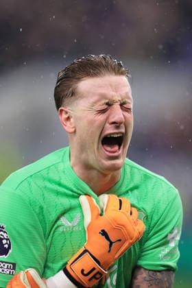 Football - Premier League - Everton v Bournemouth 10th February 2026 - Premier League - Everton v Bournemouth - Everton goalkeeper Jordan Pickford screams with frustration - Photo: Simon Stacpoole Offside. Liverpool UK Copyright: xSimonxStacpoolexOffside