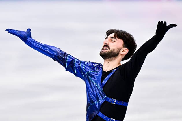 Kevin AYMOZ (FRA), during Men Single Skating Short Program, at the Olympic Winter games, Winterspiele,Spiele, Summer games Milano Cortina 2026, at Milano Ice Skating Arena, on February 10, 2026 in Milan, Italy. Noxthirdxpartyxsales  aflo_319277983