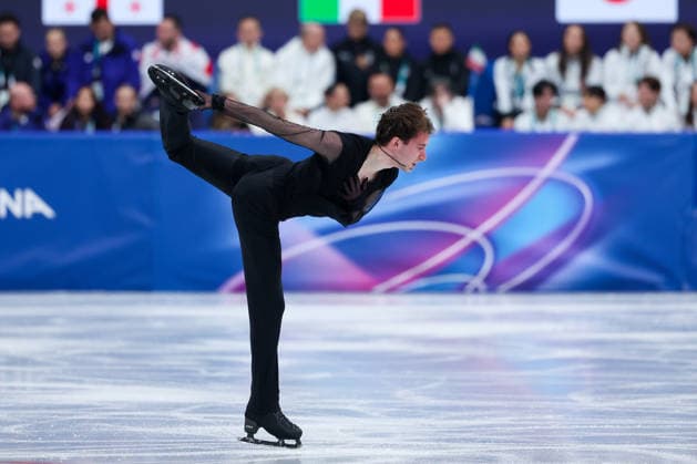 Milano Cortina 2026 Winter Olympics - Figure skating, Eiskunstlauf Team Event Finals Men Single Skating - Free Skating - 08 02 2026 Nika Egadze of Georgia competes during the Figure Skating Team Event Finals Men Single Skating - Free Skating of the Milano Cortina 2026 Winter Olympics at Milano Ice Skating Arena in Milan Milan Italy Copyright: xFabrizioxCarabellix xSOPAxImagesx 20260208R3FC6711_NikaEgadze