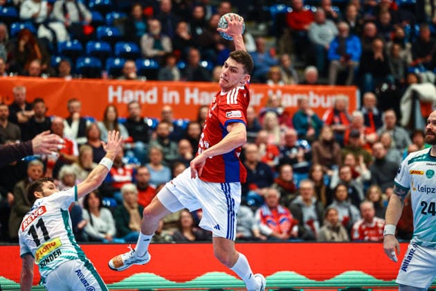Handball I Herren I Saison 2025 2026 I Bundesliga I 20. Spieltag I HSV Hamburg - SC DHFK Leipzig I 10.02.2026 Nicolaj Jorgensen (11, HSV Hamburg) Copyright: xLobeca RalfxHomburgx