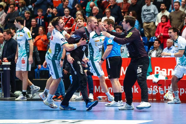 Handball I Herren I Saison 2025 2026 I Bundesliga I 20. Spieltag I HSV Hamburg - SC DHFK Leipzig I 10.02.2026 Jubel bei den Spielern vom SC DHFK Leipzig Copyright: xLobeca RalfxHomburgx