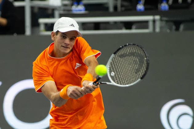 February 10, 2026, Frisco, Texas, USA: RAPHAEL JODAR (ESP) hits the ball during a menÃ¢â‚¬â ¢s singles match at 2026 Nexo Dallas Open at The Ford Center at The Star in Frisco, Texas. Denis Shapovoalov defeated Raphael Jodar, 6:1, 6:2. Tennis 2026: Dallas Open: Shapovalov 6:1, 6:2 Jodar  - ZUMAh193 20260210_zsp_h193_206 Copyright: xDanielxMcGregor-Huyerx
