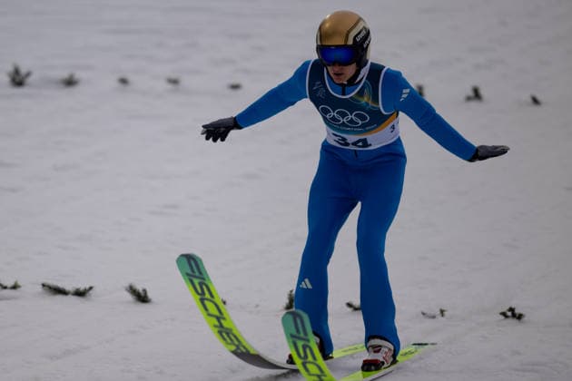 OLYMPICS - Winter Olympic Games, Olympische Spiele, Olympia, OS Milano Cortina 2026 PREDAZZO,ITALY,11.FEB.26 - OLYMPICS, NORDIC SKIING, NORDIC COMBINED, Ski jumping, Skispringen, Ski, nordisch - Winter Olympic Games Milano Cortina 2026, normal hill, men. Image shows Julian Schmid (GER).  GEPAxpictures xOliverxLerch