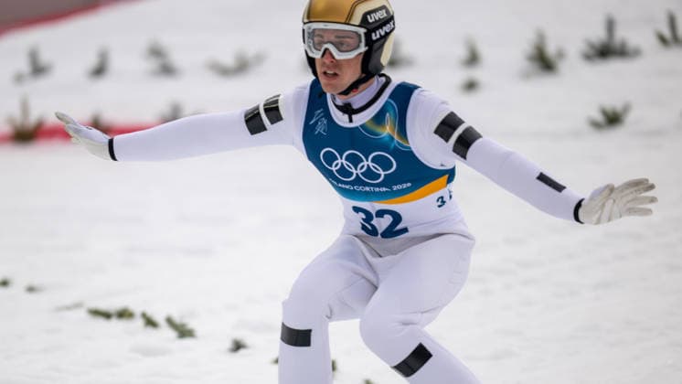 OLYMPICS - Winter Olympic Games, Olympische Spiele, Olympia, OS Milano Cortina 2026 PREDAZZO,ITALY,11.FEB.26 - OLYMPICS, NORDIC SKIING, NORDIC COMBINED, Ski jumping, Skispringen, Ski, nordisch - Winter Olympic Games Milano Cortina 2026, normal hill, men. Image shows Stefan Rettenegger (AUT).  GEPAxpictures xOliverxLerch