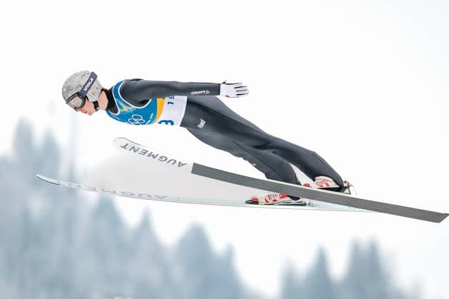 OLYMPICS - Winter Olympic Games, Olympische Spiele, Olympia, OS Milano Cortina 2026 PREDAZZO,ITALY,11.FEB.26 - OLYMPICS, NORDIC SKIING, NORDIC COMBINED, Ski jumping, Skispringen, Ski, nordisch - Winter Olympic Games Milano Cortina 2026, normal hill, men. Image shows Marco Heinis (FRA).  GEPAxpictures xMatthiasxTrinkl