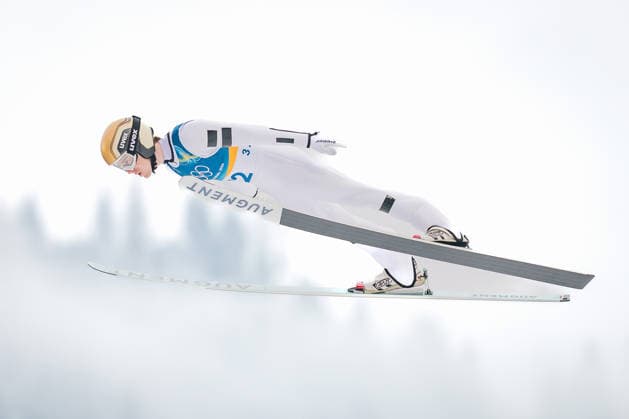 OLYMPICS - Winter Olympic Games, Olympische Spiele, Olympia, OS Milano Cortina 2026 PREDAZZO,ITALY,11.FEB.26 - OLYMPICS, NORDIC SKIING, NORDIC COMBINED, Ski jumping, Skispringen, Ski, nordisch - Winter Olympic Games Milano Cortina 2026, normal hill, men. Image shows Stefan Rettenegger (AUT).  GEPAxpictures xMatthiasxTrinkl