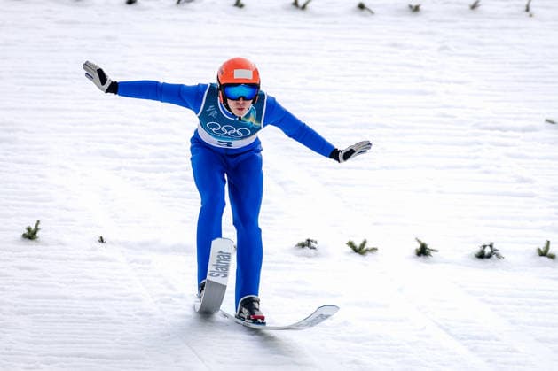 OLYMPICS - Winter Olympic Games, Olympische Spiele, Olympia, OS Milano Cortina 2026 PREDAZZO,ITALY,11.FEB.26 - OLYMPICS, NORDIC SKIING, NORDIC COMBINED, Ski jumping, Skispringen, Ski, nordisch - Winter Olympic Games Milano Cortina 2026, normal hill, men. Image shows Chingiz Rakparov (KAZ).  GEPAxpictures xMatthiasxTrinkl