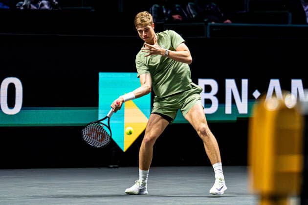 2026-02-11 ABN AMRO Open - Day Three ROTTERDAM, NETHERLANDS - FEBRUARY 11: Thijs Boogaard competing during Day Three of the ABN AMRO Open at Rotterdam Ahoy on February 11, 2026 in Rotterdam, Netherlands. (Photo by Gabriel Calvino Alonso BSR Agency) Rotterdam Netherlands Content not available for redistribution in The Netherlands directly or indirectly through any third parties. Copyright: xBSRxAgencyx