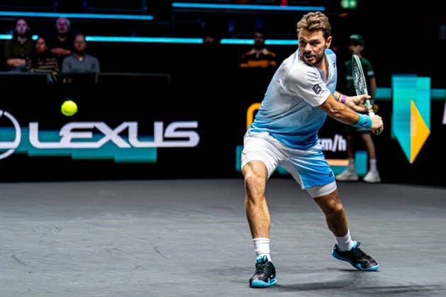 2026-02-11 ABN AMRO Open - Day Three ROTTERDAM, NETHERLANDS - FEBRUARY 11: Stanislas Wawrinka competing during Day Three of the ABN AMRO Open at Rotterdam Ahoy on February 11, 2026 in Rotterdam, Netherlands. (Photo by Gabriel Calvino Alonso BSR Agency) Rotterdam Netherlands Content not available for redistribution in The Netherlands directly or indirectly through any third parties. Copyright: xBSRxAgencyx