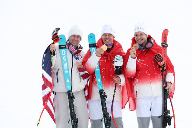 R Cochran-Siegle (USA, F Von Allmen (SUI), M Odermatt (SUI) during the Olympic Milano-Cortina 2026, Alpine Skiing Men s SuperG on February 11, 2026 at Stelvio Ski Centre in Bormio, Italy during the Olympic Milano-Cortina 2026, Alpine Skiing Men s SuperG on February 11, 2026 at Stelvio Ski Centre in Bormio, Italy  Copyright: xSergioxBisi IPAxSportx xipa-agency.netx xx IPA_71311738 IPA_Agency_IPA71311738