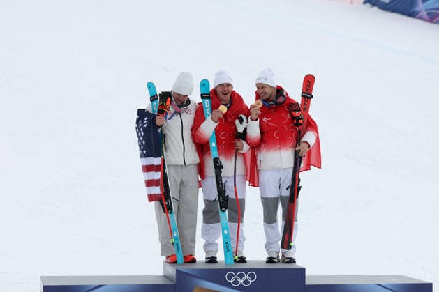 GIOCHI OLIMPICI - Olimpiadi Invernali Milano-Cortina 2026 - Alpine Skiing Men s Super-G R Cochran-Siegle (USA, F Von Allmen (SUI), M Odermatt (SUI) during the Olympic Milano-Cortina 2026, Alpine Skiing Men s SuperG on February 11, 2026 at Stelvio Ski Centre in Bormio, Italy during the Olympic Milano-Cortina 2026, Alpine Skiing Men s SuperG on February 11, 2026 at Stelvio Ski Centre in Bormio, Italy Cortina D Ampezzo Italy  Copyright: xIPAxSport ABACAx