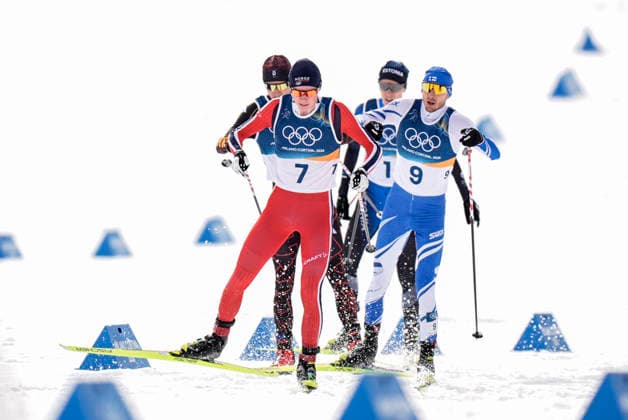 Winter Olympics in Milan Cortina 2026 Val di Fiemme, Italy 20260211. Jens Luraas Oftebro from Norway, Kristjan Ilves from Estonia and Ilkka Herola from Finland during the combined 10 km individual Gundersen on Lago de Tesero during the Winter Olympics in Milano Cortina 2026. Photo: Terje Pedersen NTB Val di Fiemme Italy EDITORIAL USE ONLY. RESTRICTED USE FOR BETTING COMPANIES Ref:_SPOQhAQC_pezkA.jpg *** Winter Olympics in Milan Cortina 2026 Val di Fiemme, Italy 20260211 Jens Luraas Oftebro from Norway, Kristjan Ilves from Estonia and Ilkka Herola from Finland during the combined 10 km individual Gundersen on Lago de Tesero during the Winter Olympics in Milano Cortina 2026 Photo Terje Pedersen NTB Val di Fiemme Italy EDITORIAL USE ONLY RESTRICTED USE FOR BETTING COMPANIES  Copyright: xTerjexPedersenx xNTBx