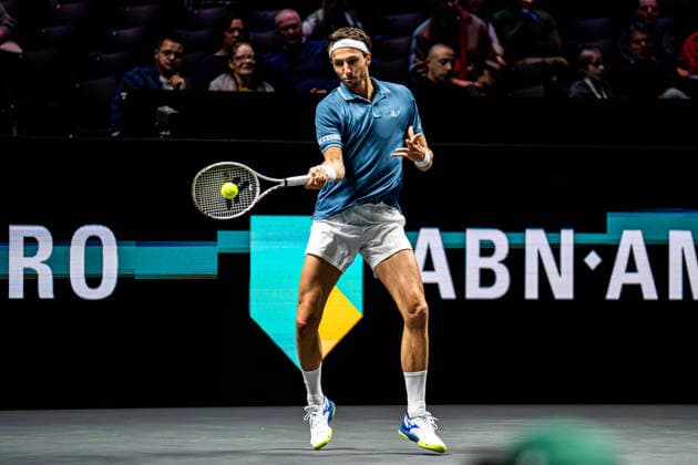 2026-02-11 ABN AMRO Open - Day Three ROTTERDAM, NETHERLANDS - FEBRUARY 11: Arthur Rinderknech competing during Day Three of the ABN AMRO Open at Rotterdam Ahoy on February 11, 2026 in Rotterdam, Netherlands. (Photo by Gabriel Calvino Alonso BSR Agency) Rotterdam Netherlands Content not available for redistribution in The Netherlands directly or indirectly through any third parties. Copyright: xBSRxAgencyx
