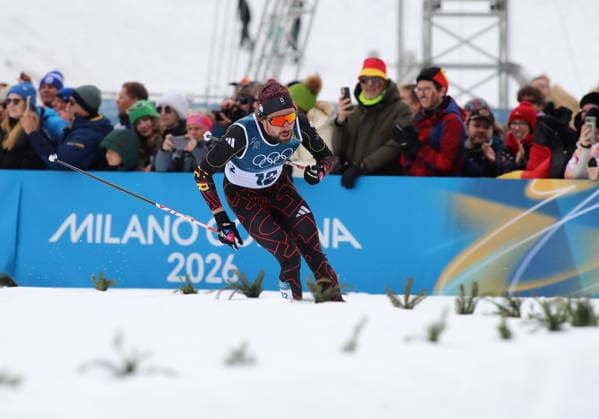Olympische Winterspiele, Olympia, Nordische Kombination, Individual Gundersen Normal Hill 10km, Langlauf, Val di Fiemme, Tesero RYDZEK Johannes (GER) in der Loipe beim Langlauf *** Olympic Winter Games, Olympic Games, Nordic Combined, Individual Gundersen Normal Hill 10km, cross-country skiing, Val di Fiemme, Tesero RYDZEK Johannes GER in the cross-country skiing track