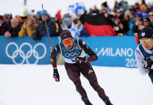 Olympische Winterspiele, Olympia, Nordische Kombination, Individual Gundersen Normal Hill 10km, Langlauf, Val di Fiemme, Tesero RYDZEK Johannes (GER) in der Loipe beim Langlauf *** Olympic Winter Games, Olympic Games, Nordic Combined, Individual Gundersen Normal Hill 10km, cross-country skiing, Val di Fiemme, Tesero RYDZEK Johannes GER in the cross-country skiing track