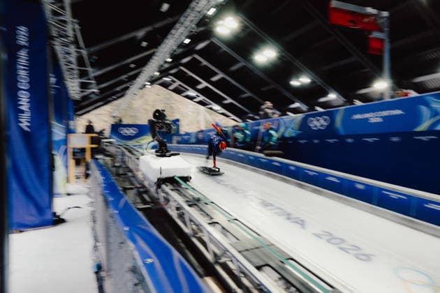 OLYMPICS - Winter Olympic Games, Olympische Spiele, Olympia, OS Milano Cortina 2026 CORTINA D AMPEZZO,ITALY,11.FEB.26 - OLYMPICS, SKELETON - Winter Olympic Games Milano Cortina 2026, men, training. Image shows Zheng Yin (CHN).  GEPAxpictures xAlexanderxSolc