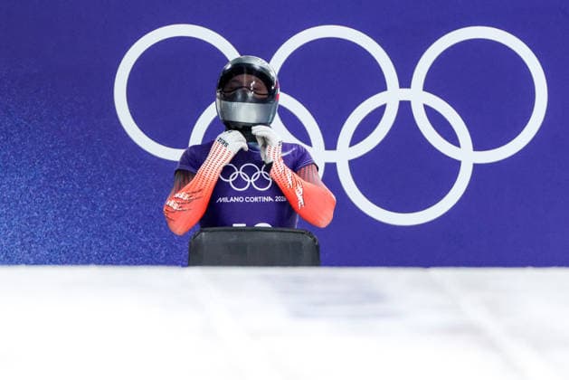 OLYMPICS - Winter Olympic Games, Olympische Spiele, Olympia, OS Milano Cortina 2026 CORTINA D AMPEZZO,ITALY,11.FEB.26 - OLYMPICS, SKELETON - Winter Olympic Games Milano Cortina 2026, men, training. Image shows Florian Auer (AUT).  GEPAxpictures xMaticxKlansek