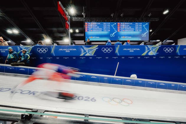 OLYMPICS - Winter Olympic Games, Olympische Spiele, Olympia, OS Milano Cortina 2026 CORTINA D AMPEZZO,ITALY,11.FEB.26 - OLYMPICS, SKELETON - Winter Olympic Games Milano Cortina 2026, men, training. Image shows a feature of Vinzenz Buff (SUI).  GEPAxpictures xAlexanderxSolc