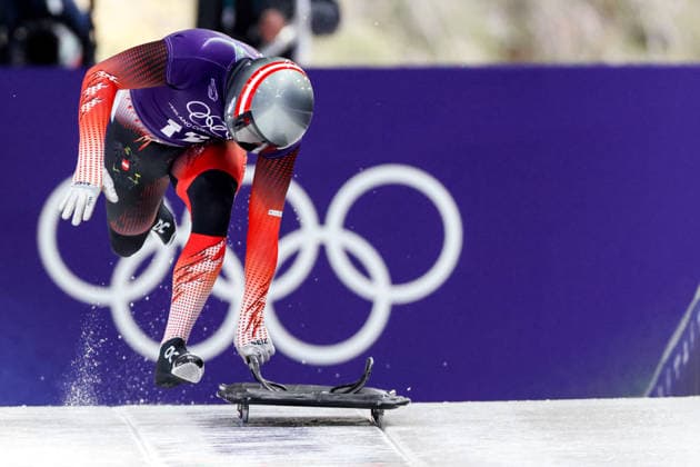 OLYMPICS - Winter Olympic Games, Olympische Spiele, Olympia, OS Milano Cortina 2026 CORTINA D AMPEZZO,ITALY,11.FEB.26 - OLYMPICS, SKELETON - Winter Olympic Games Milano Cortina 2026, men, training. Image shows Florian Auer (AUT).  GEPAxpictures xMaticxKlansek
